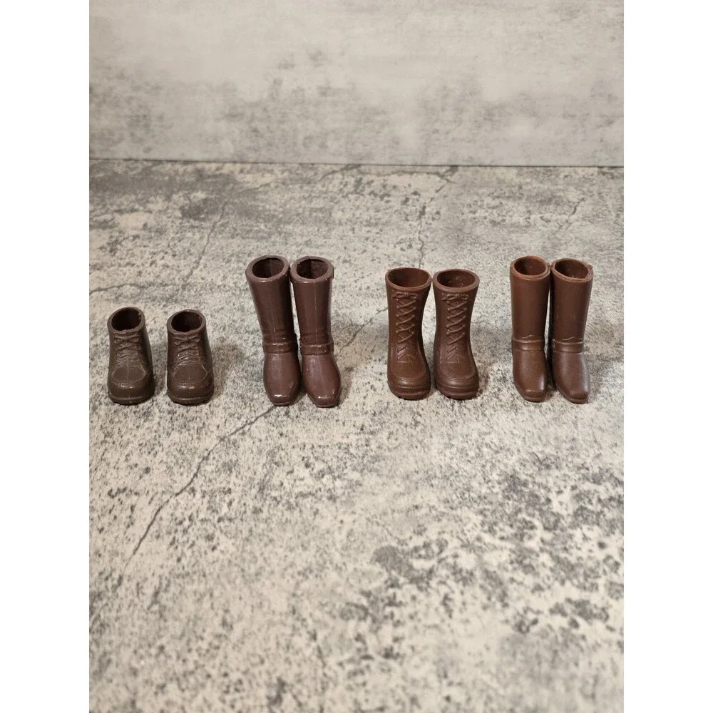 Vintage Mattel Big Jim Boots Lot of 4 Pairs Brown